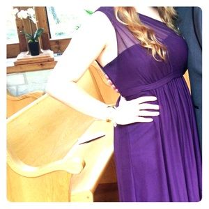 Plum off the shoulder dress